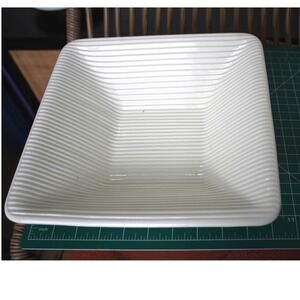 Erphila Germany Ribbed Ceramic Serving Deco‎ MCM Bowl Cream 10 Inch